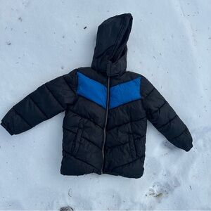 Tahari Black and Blue Hooded Jacket